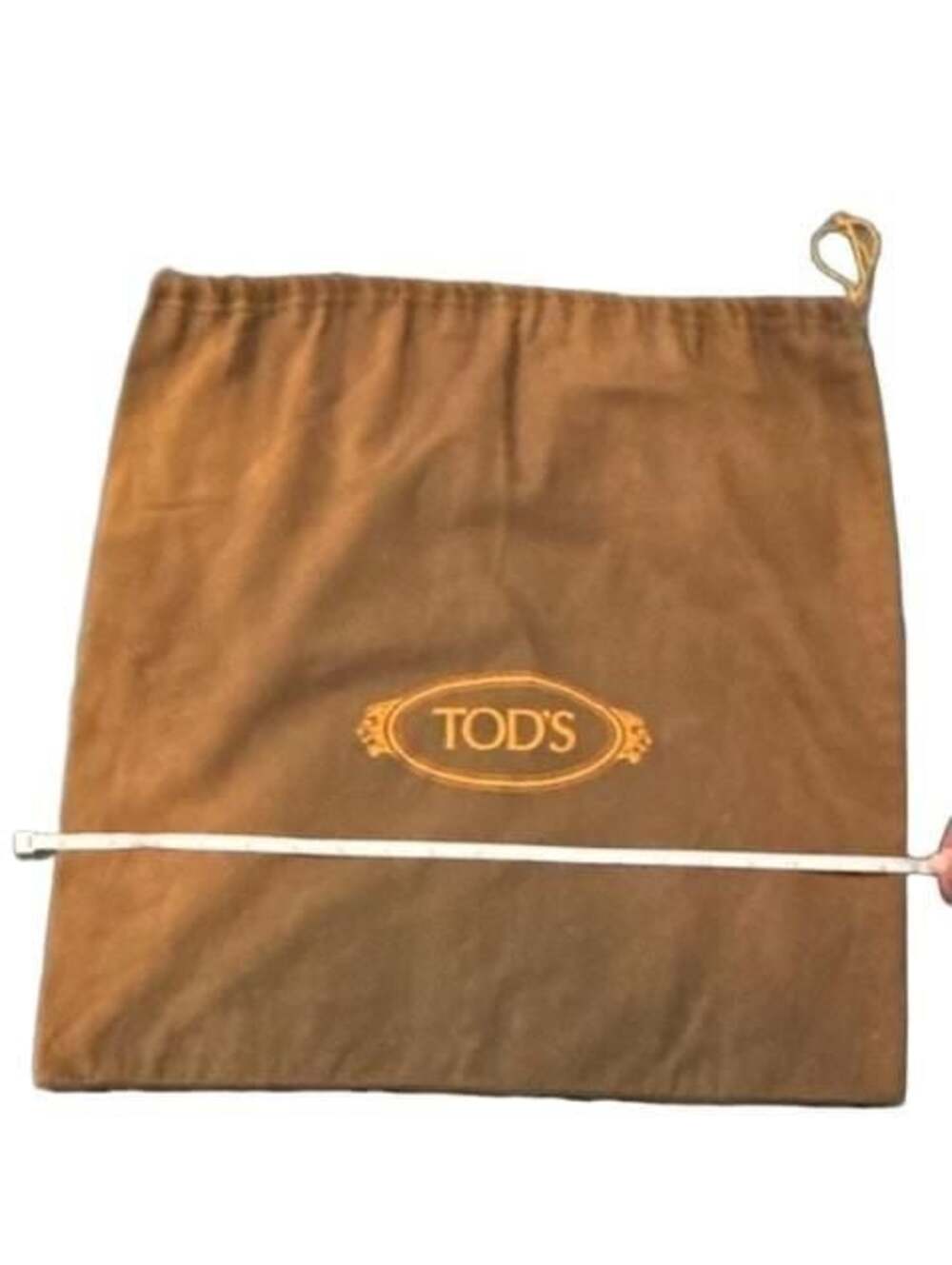 TOD'S Brown Cotton Dust Bag Dust Cover Handbag Orange Logo